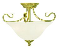 Coronado 2-Light Ceiling Mount in Polished Brass