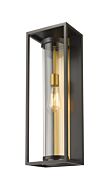 Z-Lite Dunbroch 1-Light Outdoor Wall Sconce In Deep Bronze With Outdoor Brass