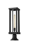 Z-Lite Glenwood 1-Light Outdoor Pier Mounted Fixture Light In Black