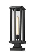 Z-Lite Glenwood 1-Light Outdoor Pier Mounted Fixture Light In Black