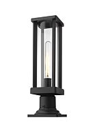 Z-Lite Glenwood 1-Light Outdoor Pier Mounted Fixture Light In Black