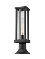 Z-Lite Glenwood 1-Light Outdoor Pier Mounted Fixture Light In Black