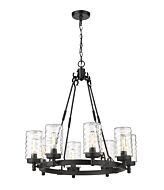 Z-Lite Tahoe 8-Light Outdoor Pendant Light In Matte Black