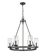 Z-Lite Marlow 6-Light Outdoor Pendant Light In Ashen Barnboard