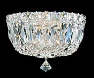 Petit Crystal Deluxe Three Light Flush Mount in Silver by Schonbek