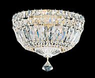 Petit Crystal Deluxe Four Light Flush Mount in Gold by Schonbek