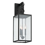 Lahden Three Light Outdoor Wall Mount in Black by Kichler