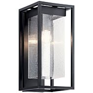 Mercer 1-Light Outdoor Wall Mount in Black with Silver Highlights