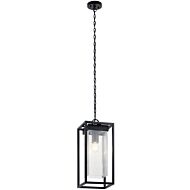 Mercer One Light Outdoor Pendant in Blackith Silver Highlights by Kichler