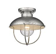 Z-Lite Ansel 1-Light Outdoor Flush Ceiling Mount Fixture Ceiling Light In Galvanized