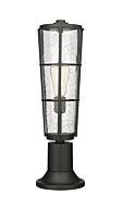 Z-Lite Helix 1-Light Outdoor Pier Mounted Fixture Light In Black