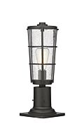 Z-Lite Helix 1-Light Outdoor Pier Mounted Fixture Light In Black