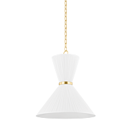 Enid Two Light Pendant in Aged Brass by Hudson Valley