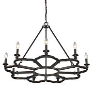 Golden Saxon 9 Light Chandelier in Aged Bronze