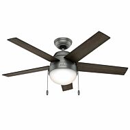 Hunter Anslee 2 Light 46 Inch Indoor Ceiling Fan in Matte Silver