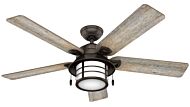 Hunter Key Biscayne 2 Light 54 Inch Indoor/Outdoor Ceiling Fan in Onyx Bengal