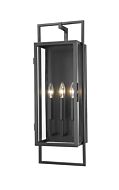 Z-Lite Lucian 3-Light Outdoor Wall Sconce In Black