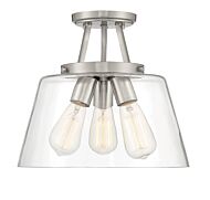 Savoy House Calhoun 3 Light Ceiling Light in Satin Nickel