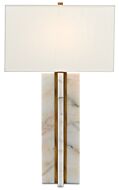 Currey & Company 33 Inch Khalil Table Lamp in Marble and Antique Brass