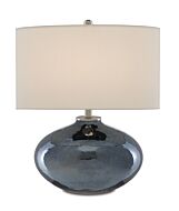 Lucent 1-Light Table Lamp in Blue Plated with Polished Nickel