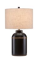 London 1-Light Table Lamp in Black with Gold