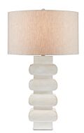 Blondel 1-Light Table Lamp in Whitewash with Antique Nickel