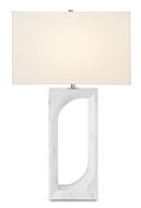 Gemini 1-Light Table Lamp in White Marble