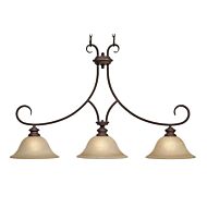 Golden Lancaster 3 Light 22 Inch Pendant Light in Rubbed Bronze