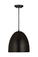 Z-Lite Z Studio Dome Pendant 1-Light Pendant Light In Matte Black