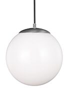 Leo 1-Light Pendant in Satin Aluminum