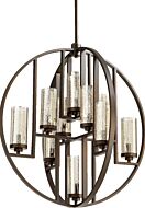 Quorum Julian 10 Light 34 Inch Transitional Chandelier in Oiled Bronze