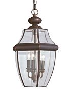 Sea Gull Lancaster 3 Light Outdoor Hanging Light in Antique Bronze