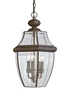 Sea Gull Lancaster 3 Light Outdoor Hanging Light in Antique Bronze