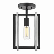 Tribeca 1-Light Semi-Flush Mount Ceiling Light in Matte Black