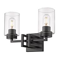 Tribeca 2-Light Bathroom Vanity Light in Matte Black