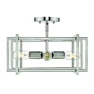 Golden Tribeca 4 Light 16 Inch Ceiling Light in Pewter