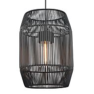 Seabrooke One Light Outdoor Pendant in Natural Black by Golden