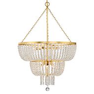 Crystorama Rylee 8 Light 37 Inch Chandelier in Antique Gold with Hand Cut Faceted Beads Crystals