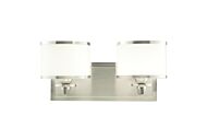 Hudson Valley Basking Ridge 2 Light 14 Inch Bathroom Vanity Light in Satin Nickel