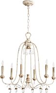 Quorum Venice 6 Light 27 Inch Transitional Chandelier in Persian White