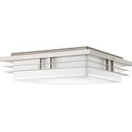 Helm LED 2-Light LED Flush Mount in Brushed Nickel