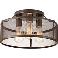 Swing 3-Light Flush Mount in Antique Bronze