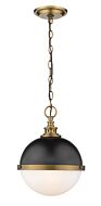 Z-Lite Peyton 2-Light Mini Pendant Light In Matte Black With Factory Bronze