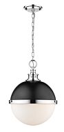 Z-Lite Peyton 2-Light Pendant Light In Matte Black With Chrome