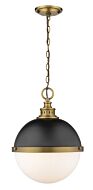 Z-Lite Peyton 2-Light Pendant Light In Matte Black With Factory Bronze