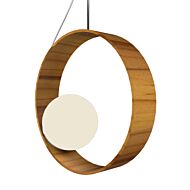 Sfera 1-Light Pendant in Teak