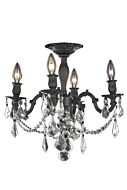 Rosalia 4-Light Flush Mount in Dark Bronze