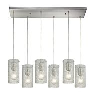 Ice Fragments 6-Light Pendant in Satin Nickel