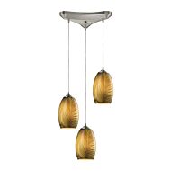 Tidewaters 3-Light Pendant in Satin Nickel