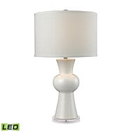 White Ceramic 1-Light LED Table Lamp in Gloss White